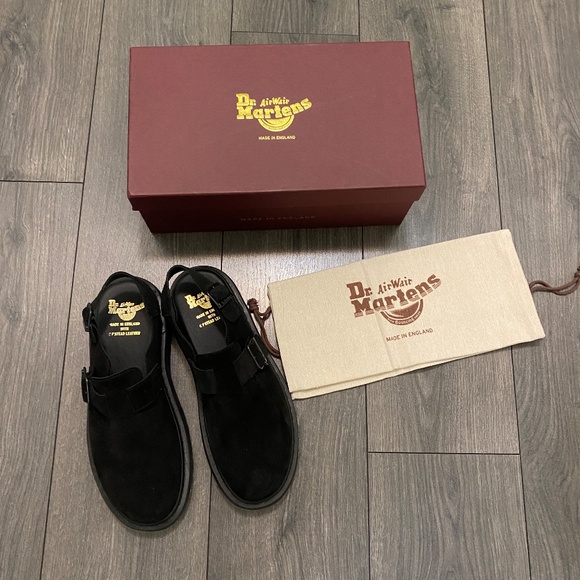 Dr. Martens Black Jorge Suede Slingback Loafers Size 11 NWT - Picture 2 of 12